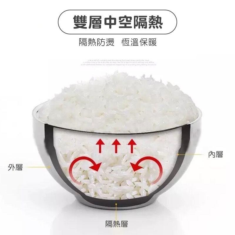 不鏽鋼雙層隔熱碗 防燙碗 廚房用品 廚具 雙層隔熱 外食族 露營 防摔碗 兒童用【10070】-細節圖2