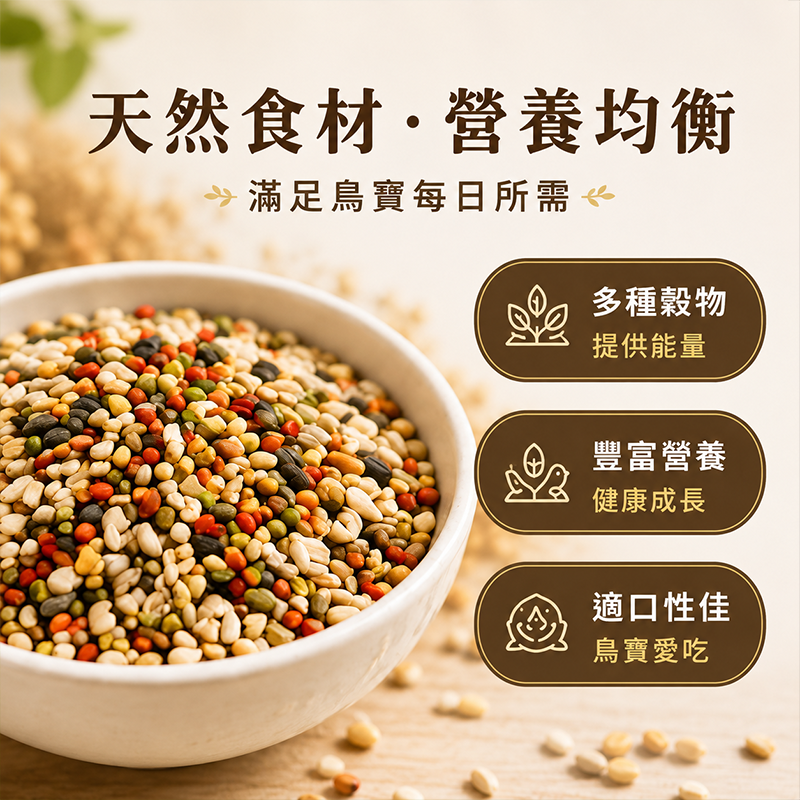 小鳥元氣餐 穀香元氣配方 自然活力穀宴客製營養綜合糧 穀禾能量餐天天好穀糧 輕殼好食配方小型鳥活力餐【20041】-細節圖2