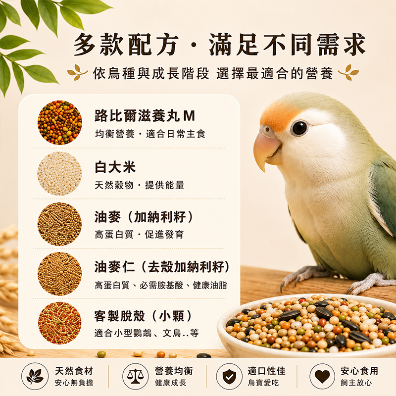 小鳥元氣餐 穀香元氣配方 自然活力穀宴客製營養綜合糧 穀禾能量餐天天好穀糧 輕殼好食配方小型鳥活力餐【20041】-細節圖7