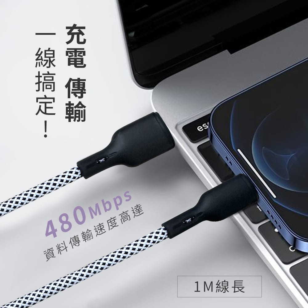 🔹綻藍生活家電🔹 KINYO耐嘉 USB-TYC09 Type-C to Type-C 磁吸秒收充電傳輸線1M-細節圖2