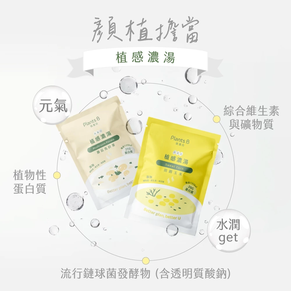 🔹綻藍生活館🔹 彼蛋白 PlantsB 高蛋白植感濃湯 2種口味 隨身包 植物蛋白 高蛋白 素食蛋白 田園玉米 蘑菇-細節圖5
