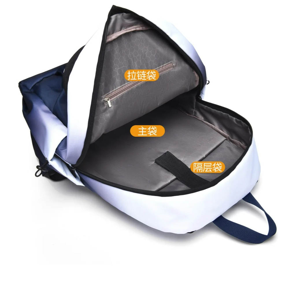 CityGo城市狗 - 大容量漸層後背包 多隔層收納 防潑水電腦包 書包 男包女包 可裝15.6吋筆電 後背包-細節圖5