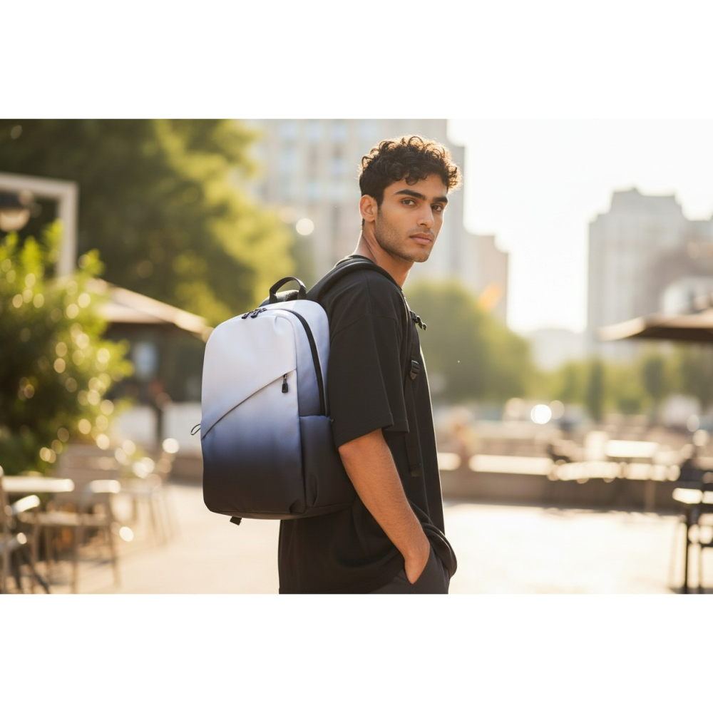 CityGo城市狗 - 大容量漸層後背包 多隔層收納 防潑水電腦包 書包 男包女包 可裝15.6吋筆電 後背包-細節圖10