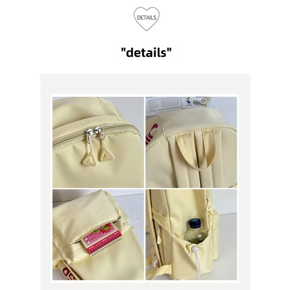 CityGo城市狗 - 韓系INS風 尼龍後背包 防潑水 大容量書包 女生背包 後背包-細節圖7
