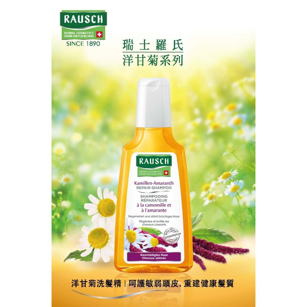 羅氏 RAUSCH 洗髮精 洋甘菊 人蔘 海藻 柳樹 款冬 牛蒡養髮液 200ML-細節圖2