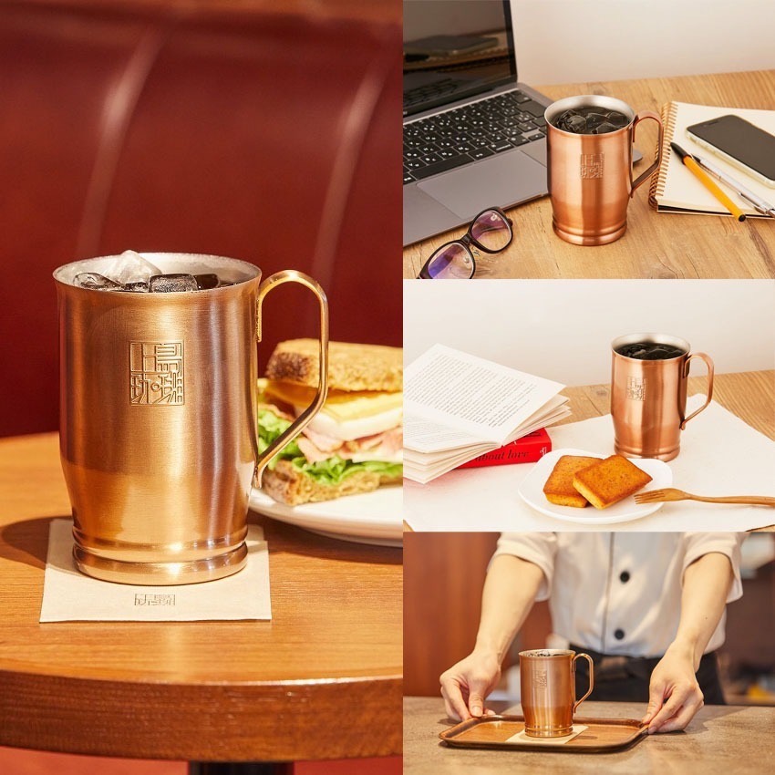 日本限定 上島咖啡店 經典 銅杯式 不鏽鋼 真空斷熱 咖啡杯禮盒 保溫杯 馬克杯 保冷 杯子 水杯 茶杯 交換禮物 現貨-細節圖2