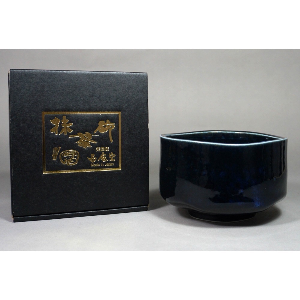 日本 西庵窯 美濃燒 藍眼淚 抹茶碗(附紙盒) 日本製 茶碗 茶盞 日式 陶器 全新品 未使用 茶道具-細節圖2