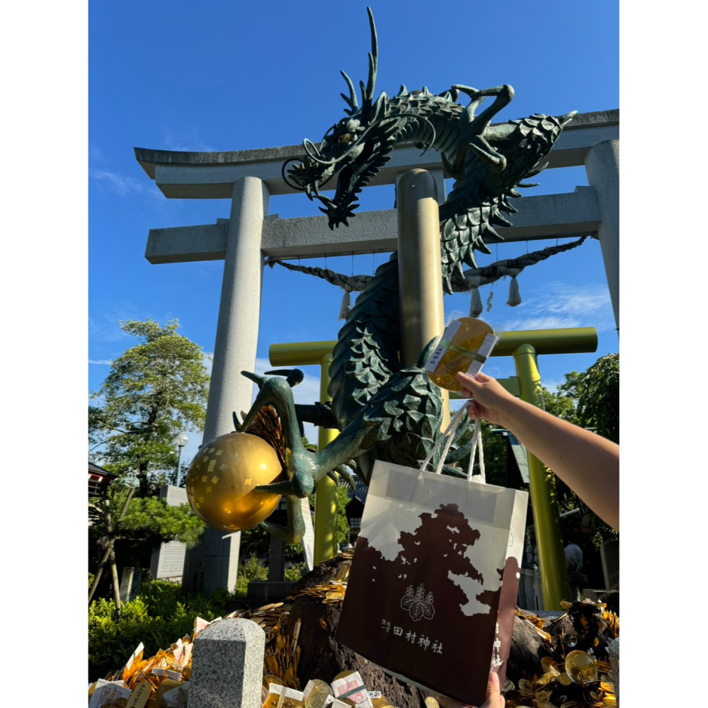 1300年歷史，日本最興旺之財神廟 香川縣 高松市 讚岐國一之宮 田村神社 宇都岐社 金龍 金運 黃金大判 御守護銅鍍金-細節圖4