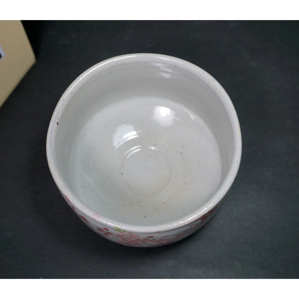 日本 美濃燒 櫻花紋 落櫻繽紛 抹茶碗 (附紙盒) 日本製抹茶道具 茶碗 日式 陶器 全新 未使 茶盞 現貨-細節圖4