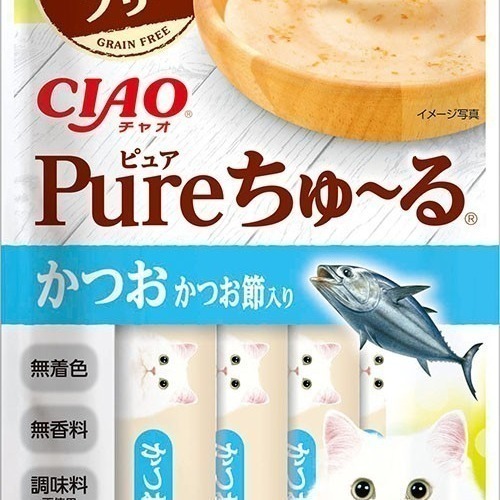 【CIAO】日本銷售第一 貓用啾嚕肉泥-鰹魚&amp;柴魚片 56g(14gx4入) (效期：2023.12.30)