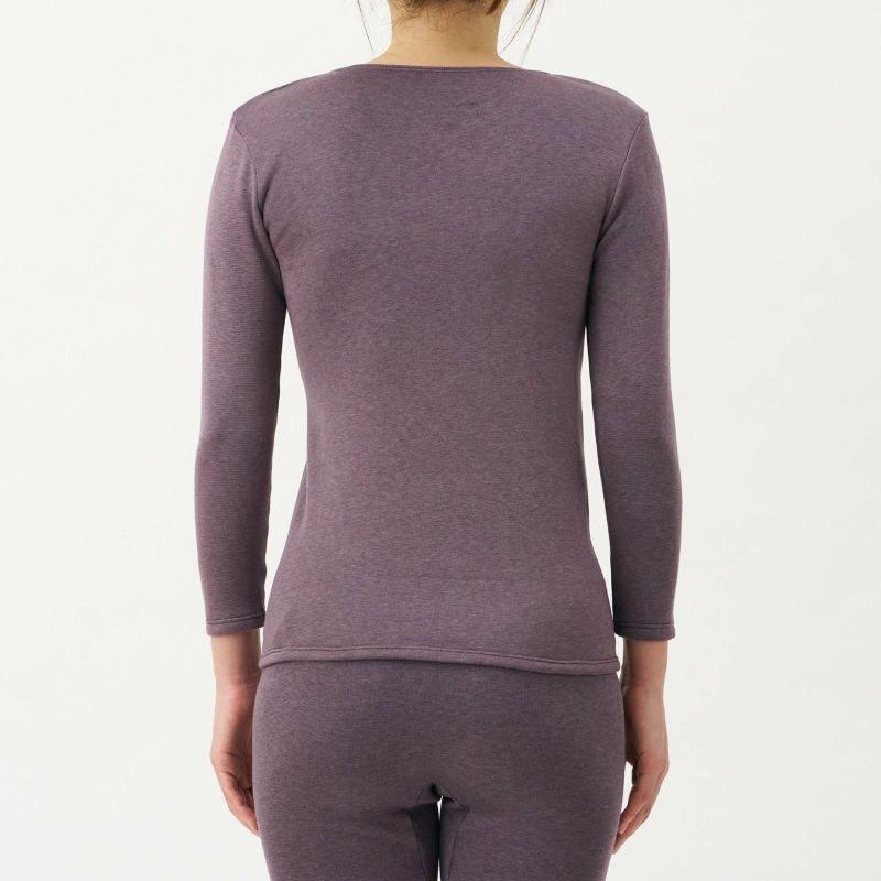 悅荃【AS CORPORATION】東洋紡 神極衣 吸濕發熱 裏起毛 圓領八分袖 女發熱衣-細節圖2