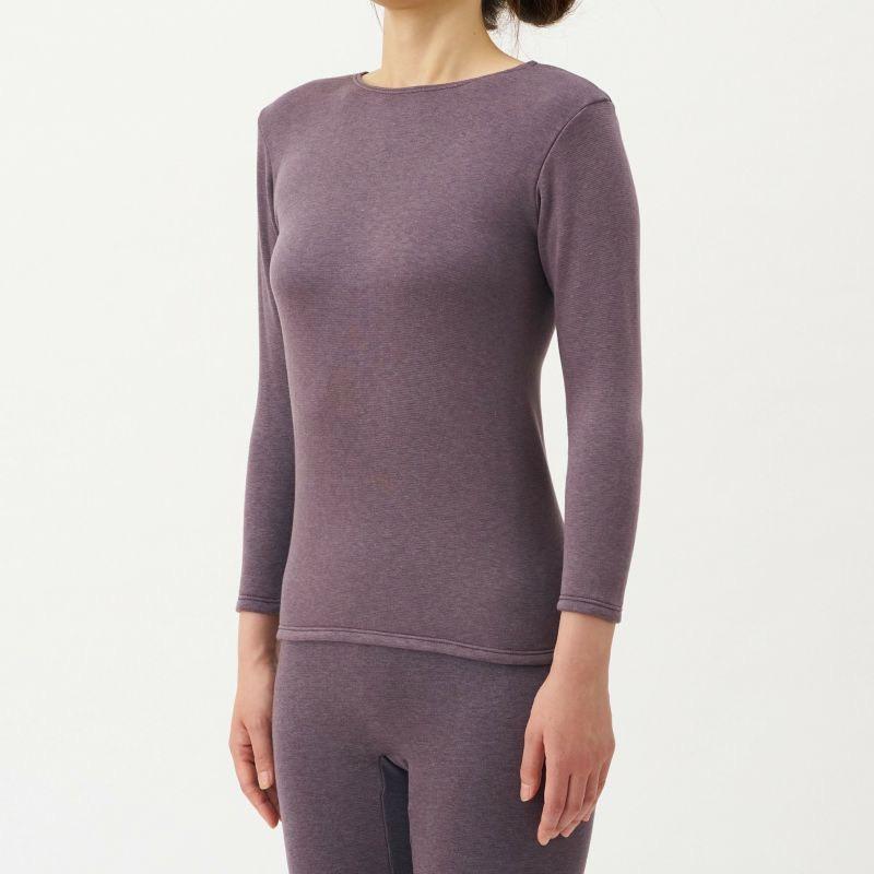 悅荃【AS CORPORATION】東洋紡 神極衣 吸濕發熱 裏起毛 圓領八分袖 女發熱衣-細節圖3