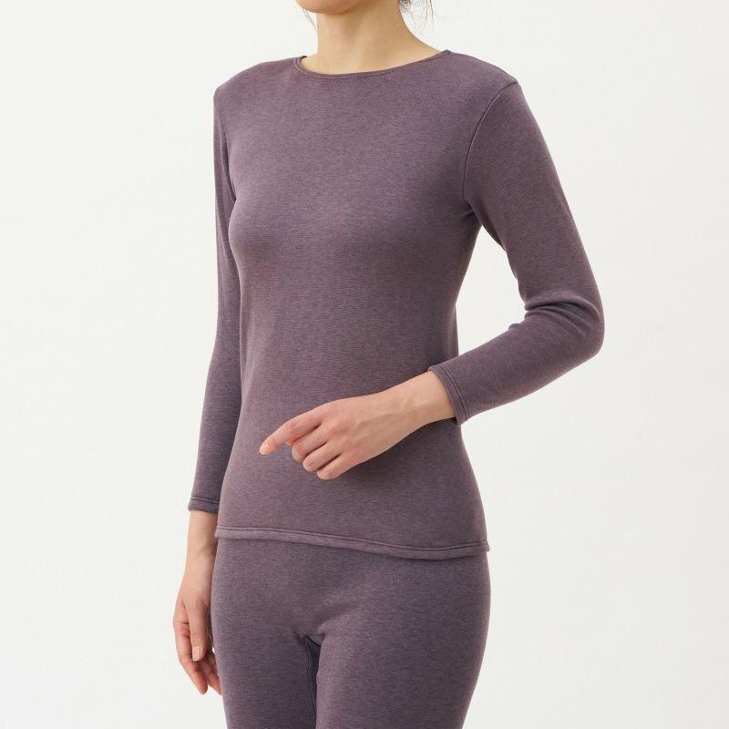 悅荃【AS CORPORATION】東洋紡 神極衣 吸濕發熱 裏起毛 圓領八分袖 女發熱衣-細節圖4