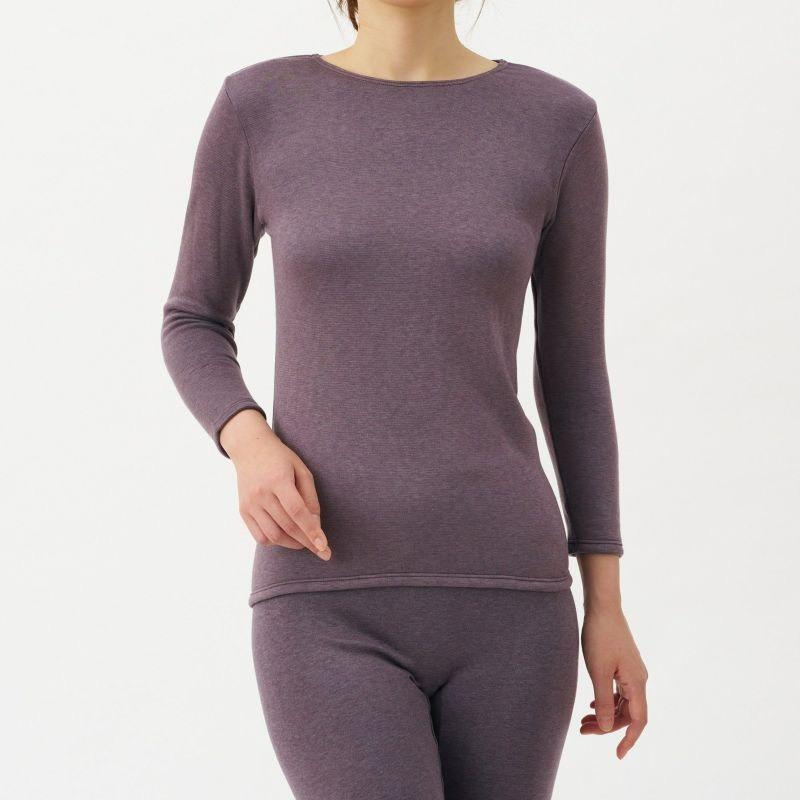 悅荃【AS CORPORATION】東洋紡 神極衣 吸濕發熱 裏起毛 圓領八分袖 女發熱衣-細節圖5