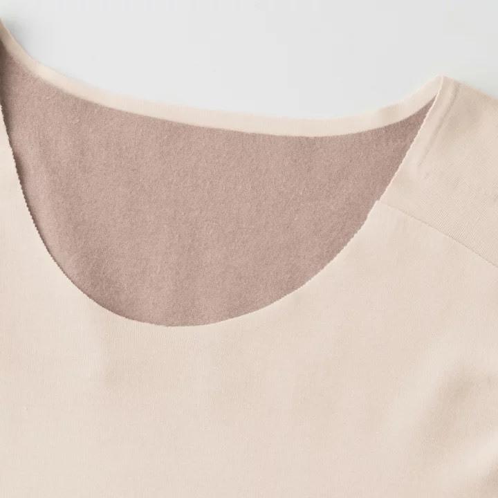 悅荃【GUNZE】KIREILABO 完全無縫製 棉混 肩背拉絨 保暖背心 KL9754 保暖 女背心-細節圖3