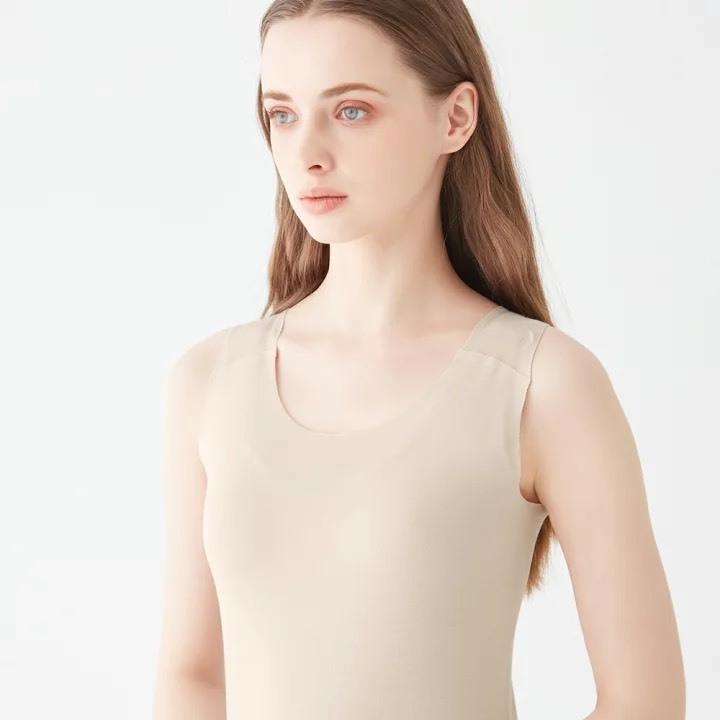 悅荃【GUNZE】KIREILABO 完全無縫製 棉混 肩背拉絨 保暖背心 KL9754 保暖 女背心-細節圖5