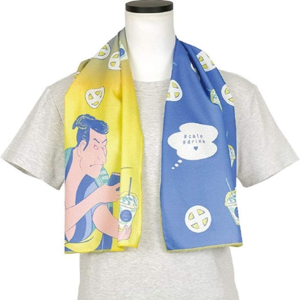 悅荃【LIVHEART】涼感巾浮世繪 抗UV涼感斗篷巾 抗UV 涼感 斗篷巾-細節圖5