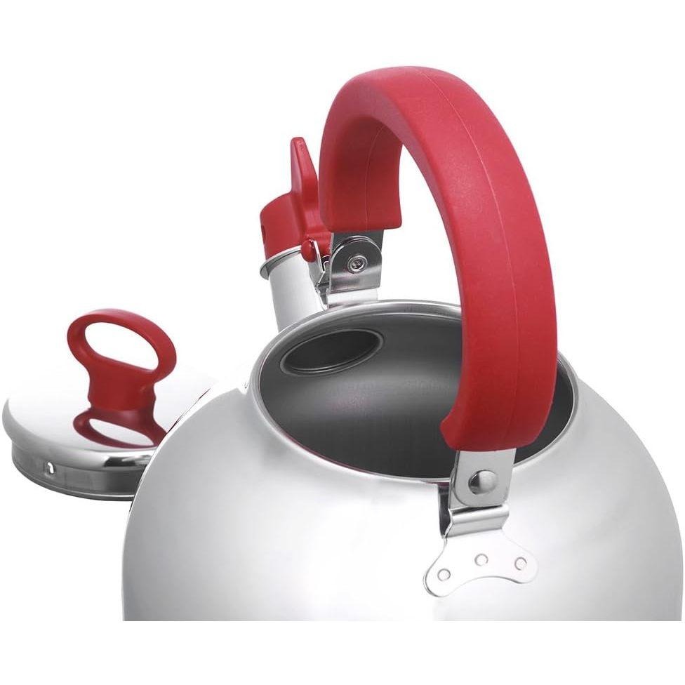 悅荃 【FIKA】不鏽鋼笛音壺2.3L (2色) 黑色 紅色 不鏽鋼笛 音壺-細節圖5