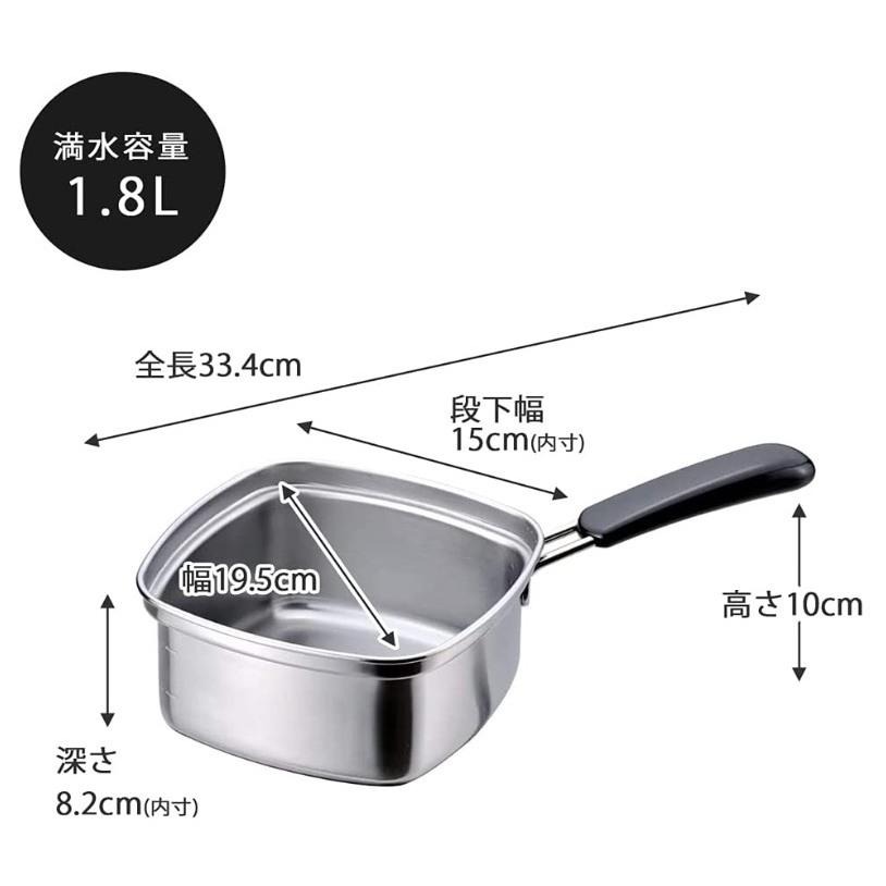 悅荃 下村企販 四角拉麵鍋 15cm-細節圖2