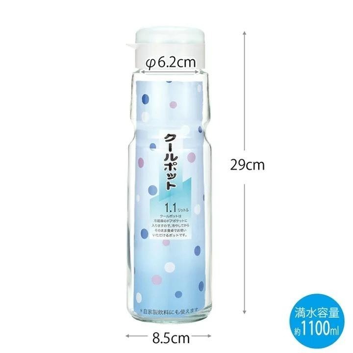 (悅荃)日本製 日本東洋佐佐木 透明玻璃冷水壺 水壺 冷水筒 1100ml 透明水壺 茶壺 冷水瓶 玻璃壺 飲料壺-細節圖2