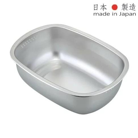 悅荃【下村企販】不鏽鋼洗菜盆 洗菜桶 洗碗盆 瀝水籃-細節圖2