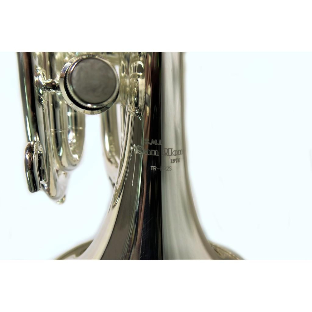 (悅荃)TR-P22S 小喇叭 袖珍小號 磷銅吹口導管 大喇叭口 鍍銀 帆布盒-細節圖2