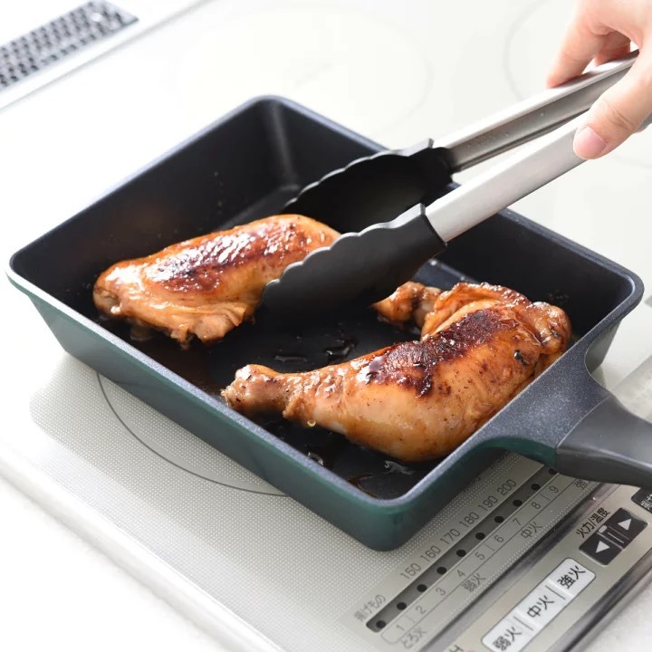 悅荃【Arnest】Bellfina 輕量方形不沾鋁合金煎鍋 附鍋蓋 煎餃鍋 日本煎鍋 煎鍋-細節圖5