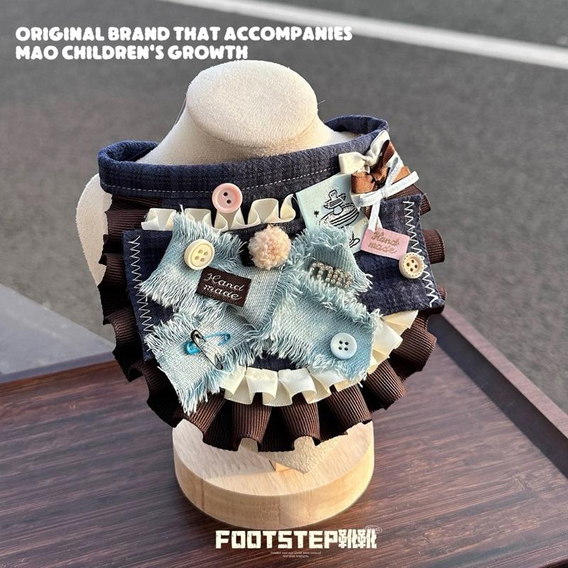 【台灣現貨｜出清特賣】反叛甜心 寵物領巾 手作領巾 寵物口水巾 狗狗圍兜 兔子領巾 貓咪領巾｜VC寵物服飾-細節圖5