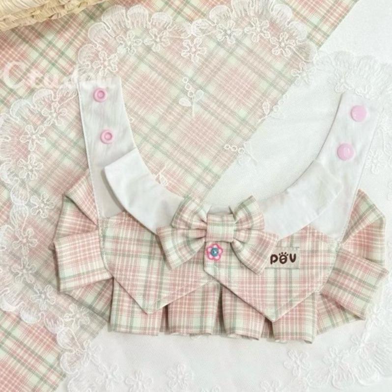 【台灣現貨｜出清特賣】JK風 寵物領巾 手作領巾 寵物口水巾 狗狗圍兜 兔子領巾 貓咪領巾 大狗領巾｜VC寵物服飾-細節圖2