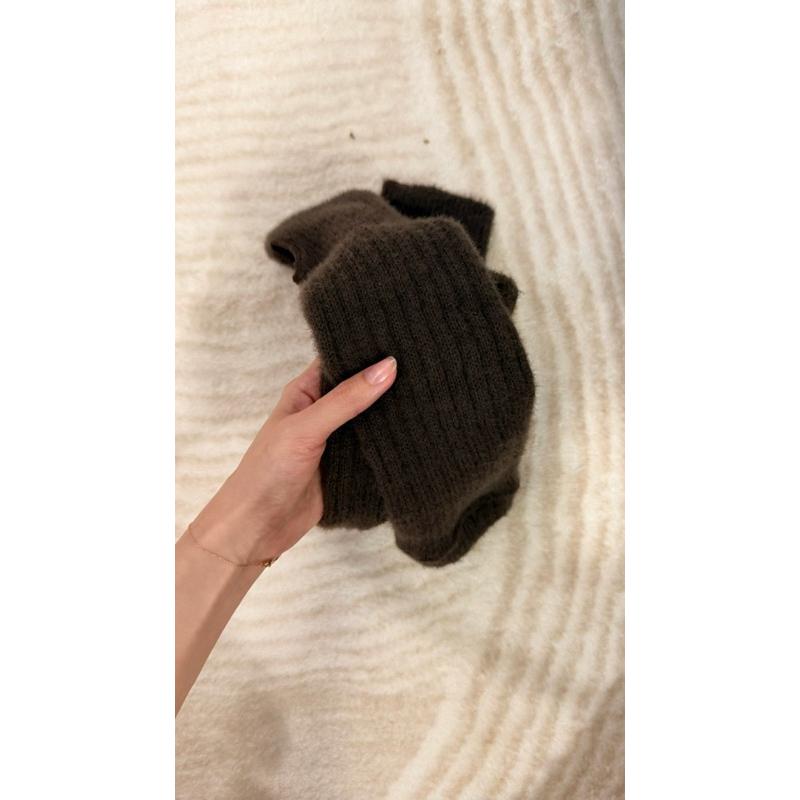 冬季保暖毛毛袖套 深咖啡針織款｜氣質百搭手袖套 手臂套-細節圖3