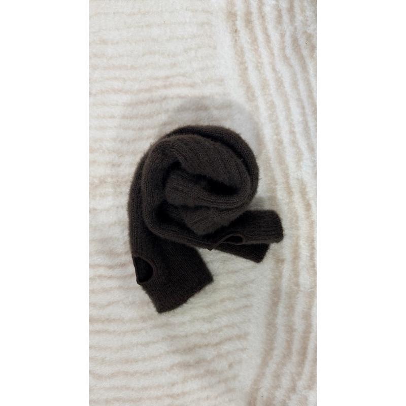 冬季保暖毛毛袖套 深咖啡針織款｜氣質百搭手袖套 手臂套-細節圖4