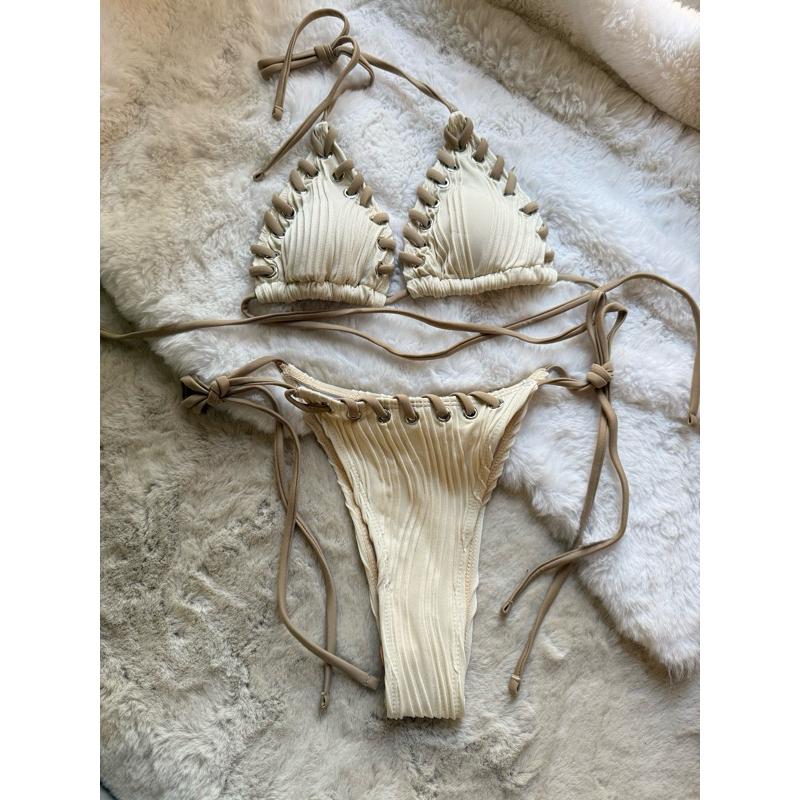 抽繩比基尼｜金屬孔眼設計・可調式比基尼-細節圖4