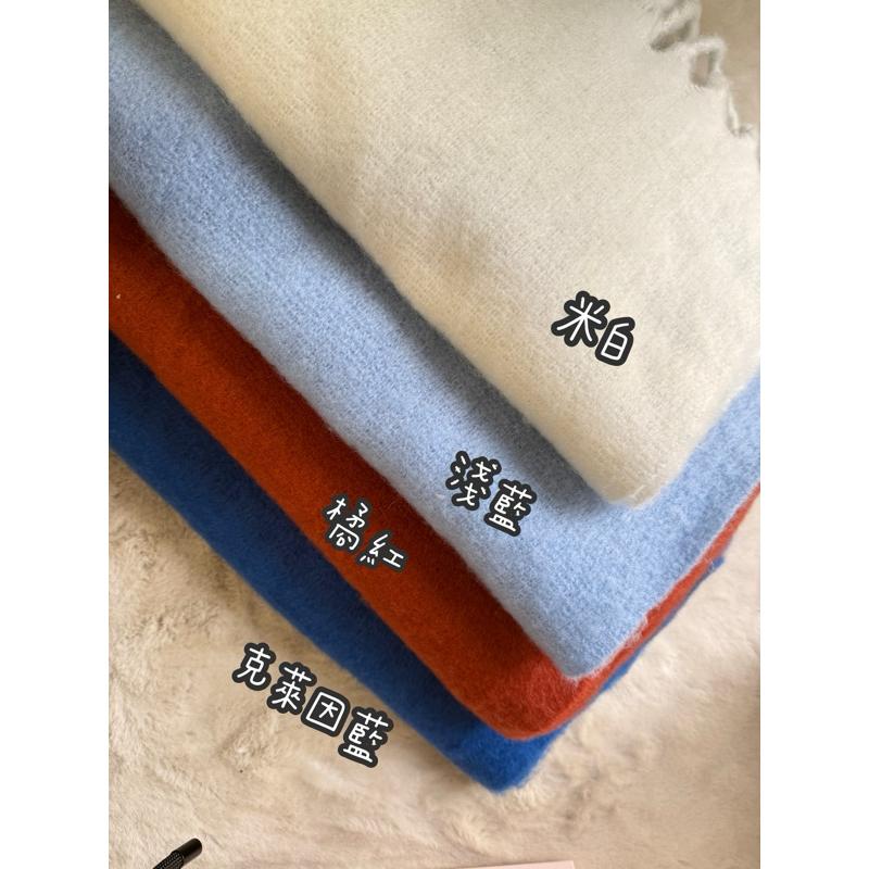 （現貨）韓版新品 純色圍巾 軟糯蓬鬆 女冬季保暖圍脖 百搭加厚 仿羊絨披肩 馬海毛-細節圖4