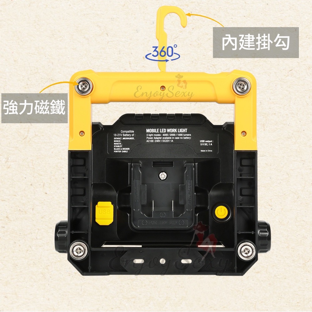 LED 工作燈 米沃奇 牧田 得偉 投射燈 磁吸式 超亮 汽車工作燈 補光燈 露營燈 攝影燈 打光燈 持久電力 電池通用-細節圖4