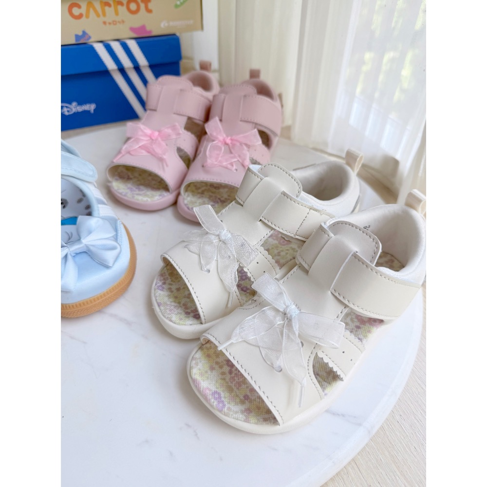 全新moonstar月星涼鞋 蝴蝶結 杏色17 粉色18-細節圖2