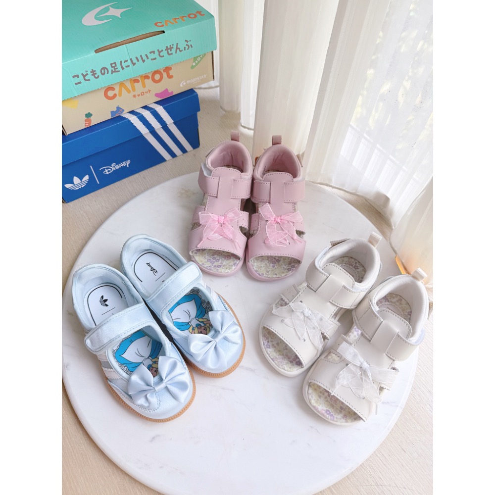 全新moonstar月星涼鞋 蝴蝶結 杏色17 粉色18-細節圖5