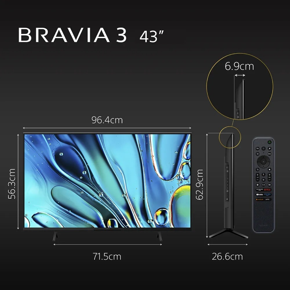 SONY 索尼 ( Y-43S30 ) 43型【BRAVIA 3 系列】4K 智慧顯示器-規格圖2