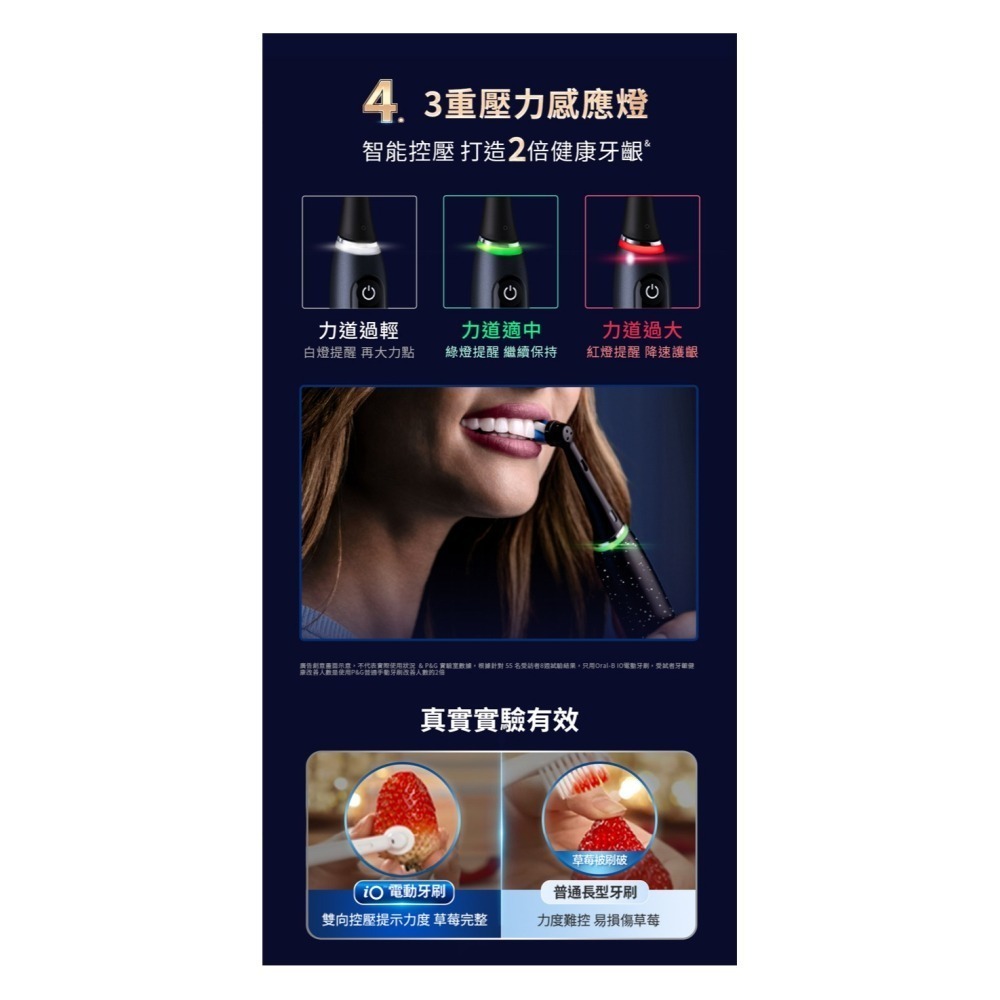 Oral-B 歐樂B iO10 微震科技電動牙刷-星際黑+清潔CW-4(白/4入) -原廠公司貨-細節圖8