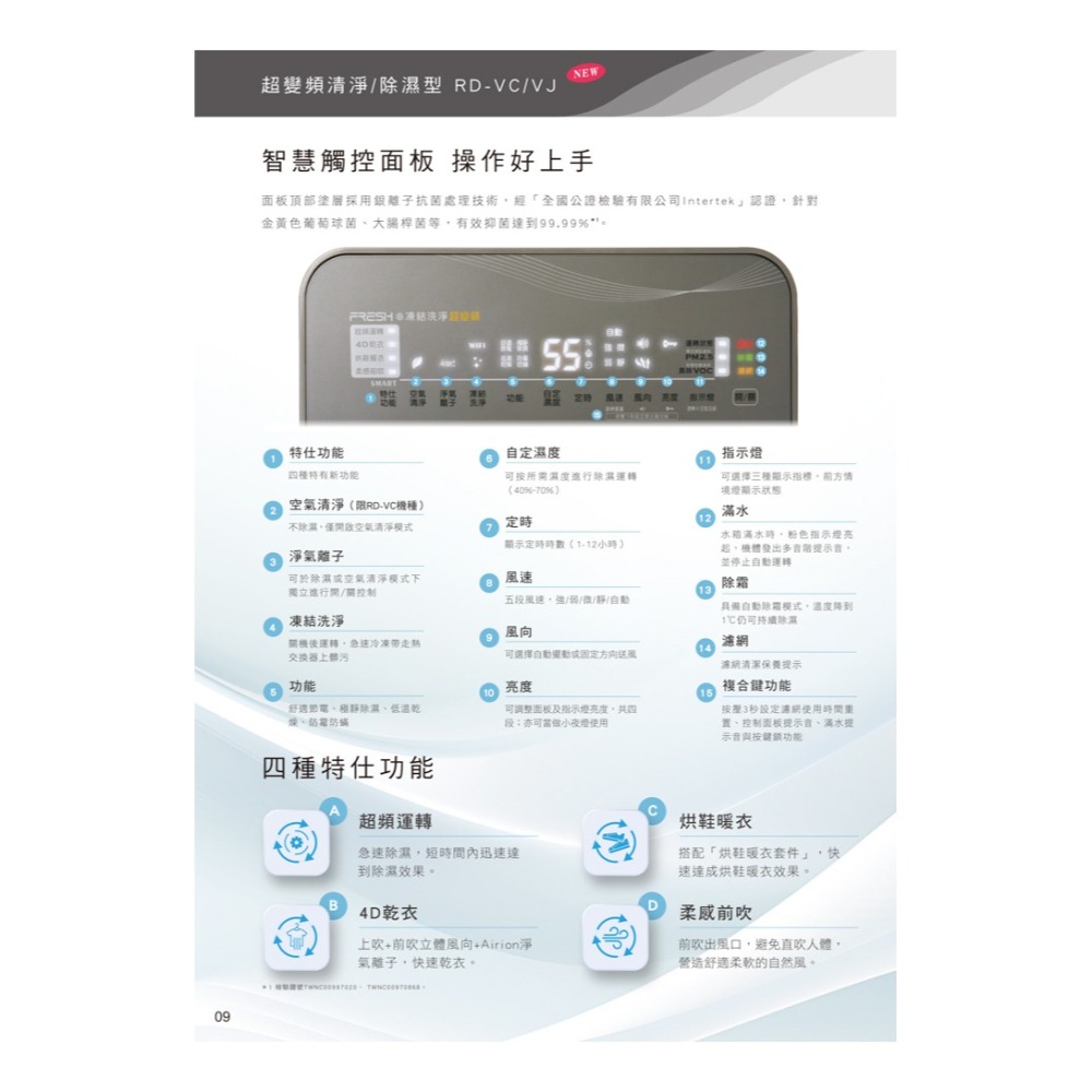 Hitachi 日立 ( RD-460VC ) 23L AI超變頻清淨除濕機 -極光鈦 -原廠公司貨-細節圖11