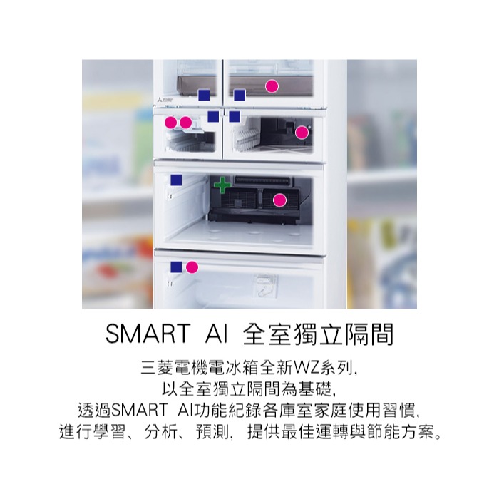 MITSUBISHI 三菱 ( MR-WZ54K ) 543L 日本原裝 SMART AI玻璃鏡面變頻6門冰箱-細節圖6