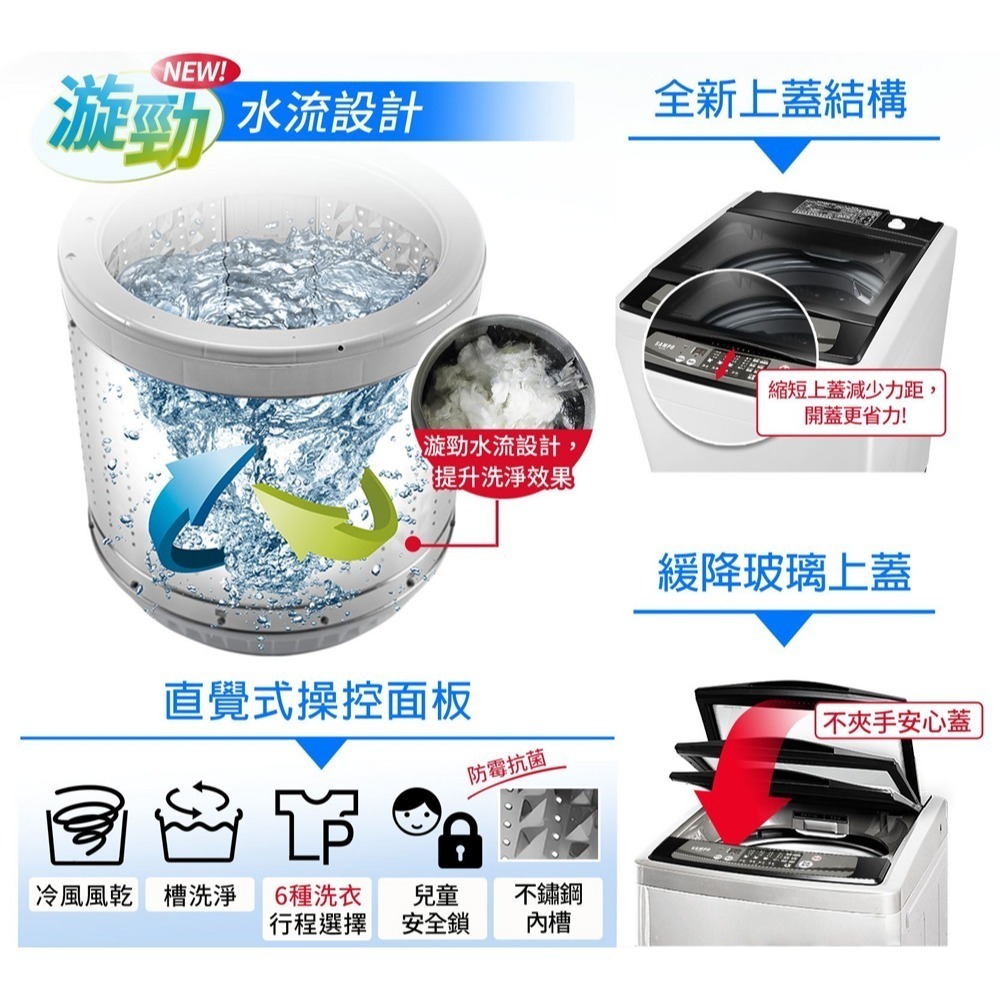 SAMPO 聲寶 ( ES-H13F/G5 ) 13KG 定頻單槽洗衣機 -典雅灰《送基本安裝、舊機回收》-細節圖4