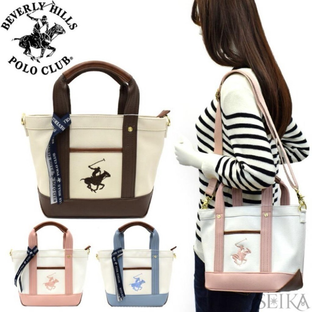 日本代購🇯🇵 BEVERLY HILLS POLO CLUB polo皮革托特包 手提包 斜背包 2way 小款-細節圖2