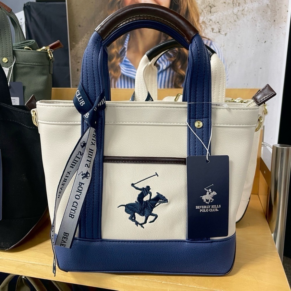 日本代購🇯🇵 BEVERLY HILLS POLO CLUB polo皮革托特包 手提包 斜背包 2way 小款-規格圖9