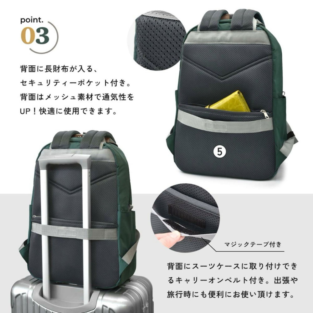 日本代購🇯🇵 anello GRANDE SABLE系列 防水大容量後背包 電腦包 旅行包 GTM0971-細節圖4