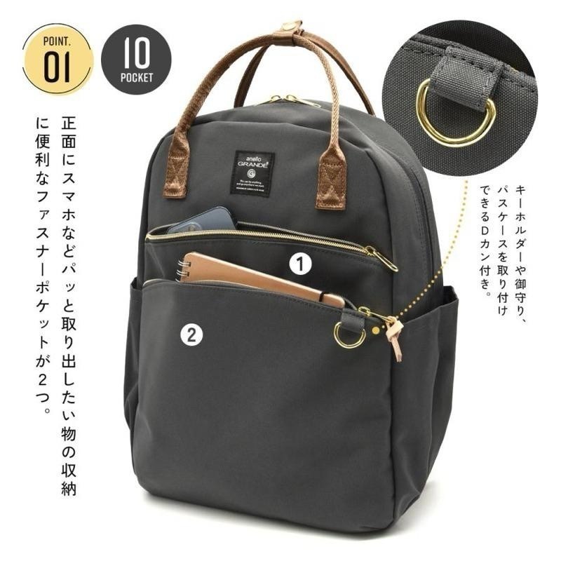 日本代購🇯🇵 Anello Grande 防水後背包 手提後背包 A4筆電包 多口袋 男女通用 GTM0864-細節圖2