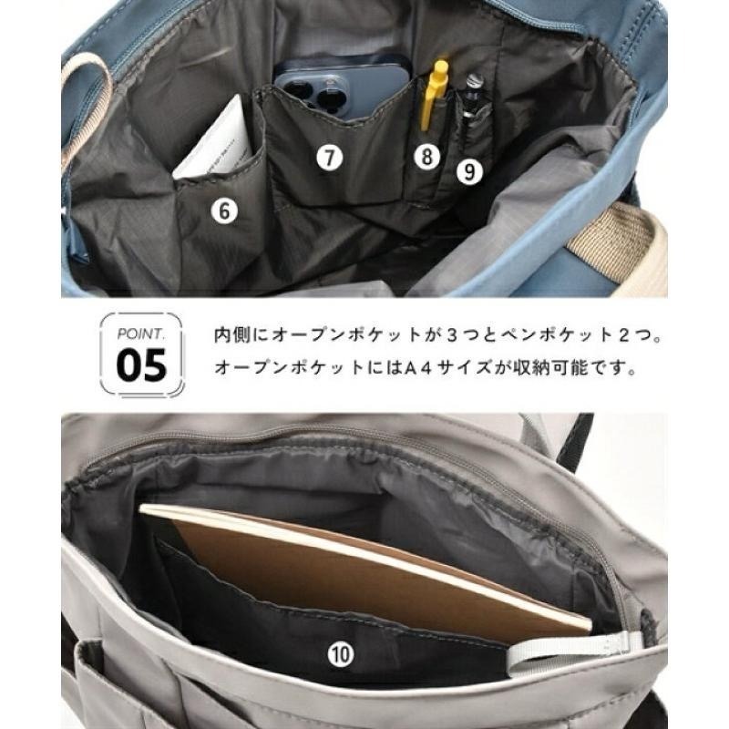 日本代購🇯🇵 Anello Grande 防潑水後背包 大容量後背包 莫蘭迪色 可套行李箱拉桿 3way GHN1094-細節圖6