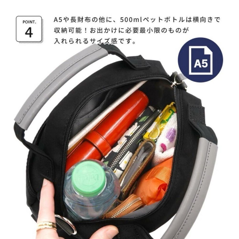 日本代購🇯🇵 anello輕量波士頓包 手提包 2way斜背包旅行 可放A5 迷你波士頓 GHM0552-細節圖5