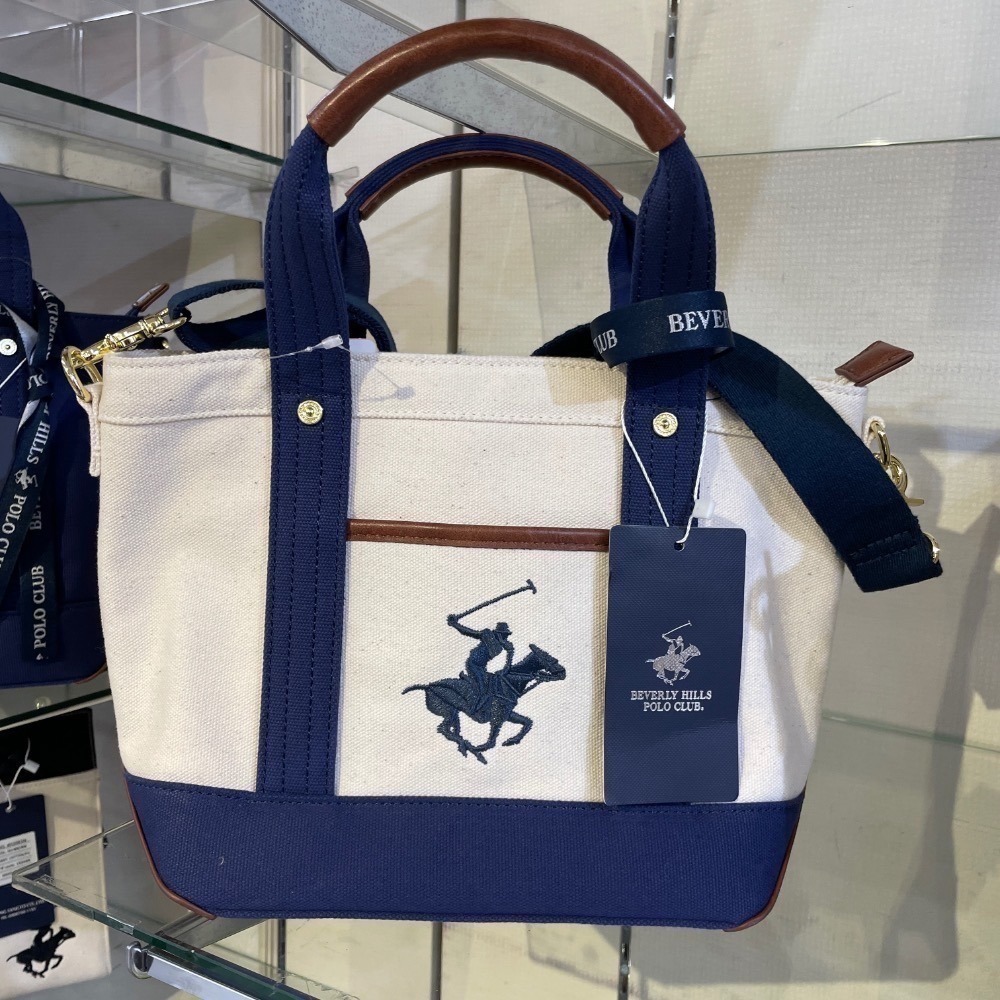 日本代購🇯🇵 BEVERLY HILLS POLO CLUB polo托特包 手提包 斜背包 2way皮革 帆布小款-規格圖9