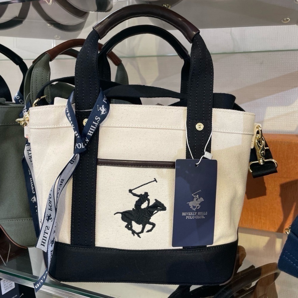 日本代購🇯🇵 BEVERLY HILLS POLO CLUB polo托特包 手提包 斜背包 2way皮革 帆布小款-規格圖9