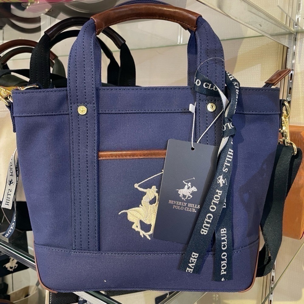 日本代購🇯🇵 BEVERLY HILLS POLO CLUB polo托特包 手提包 斜背包 2way皮革 帆布小款-規格圖9